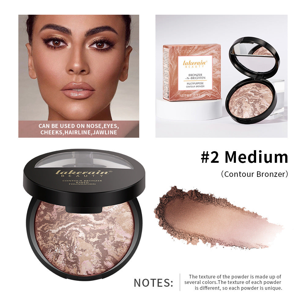 Marble Baked Powder Contour Compact Natural Brightening Powder